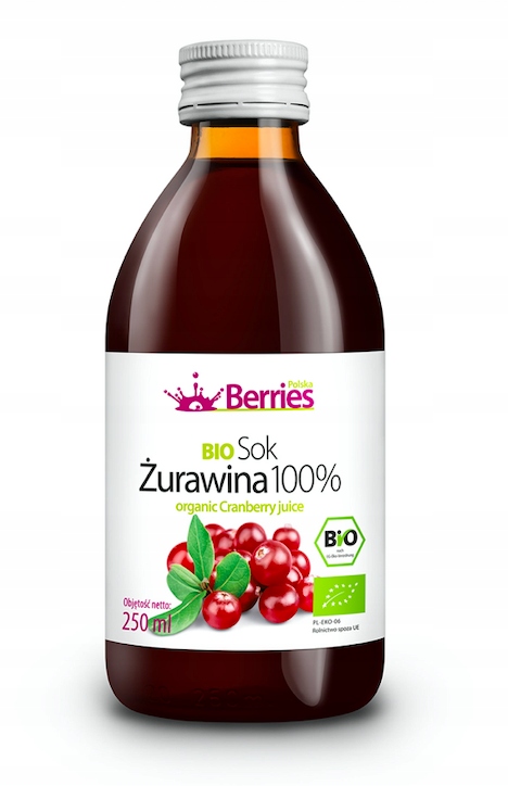 Bio brusnicová šťava 100%, 250  ml, Berries
